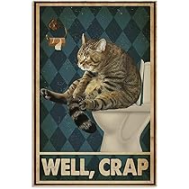 Amazon.co.jp: ヴィンテージトイレウェルクラップ猫ブリキ看板